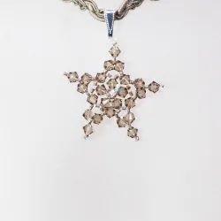 Pendant 30cm - Norma-Khaki Braid - Pendant 30cm - Laiton argenté